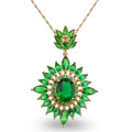 Luxury Green Stone Design Fashion Jewelry Pendant Necklace for Gift